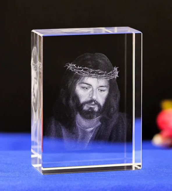 3D Crystal Crucifix Christian Ornament