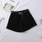 High Waist Curled Denim Shorts for Women