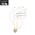 Gold Plated Two-Half Heart Couple Pendant Necklace
