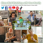 Solar Powered Smart Bird Feeder with 1080p Camera AI Bird Recognition Wireless Wi-Fi Waterproof Outdoor Bird Watching Camera
