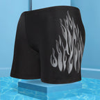 Men's Red Flame Print Swim Trunks