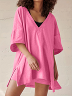 Women's 2-Piece Casual T-Shirt & High-Waist Shorts Set