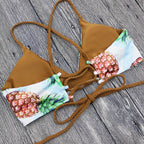 50pcs Women's Bandage Bikinis with Pineapple Print Set
