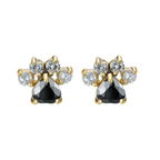 Cubic Zirconia Cat Paw Stud Earrings