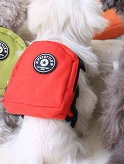 Dog Backpack Harness with Leash Set, Adjustable Canvas Self-Carrier Bag for Small Dogs and Cats, Travel and Walking Pack