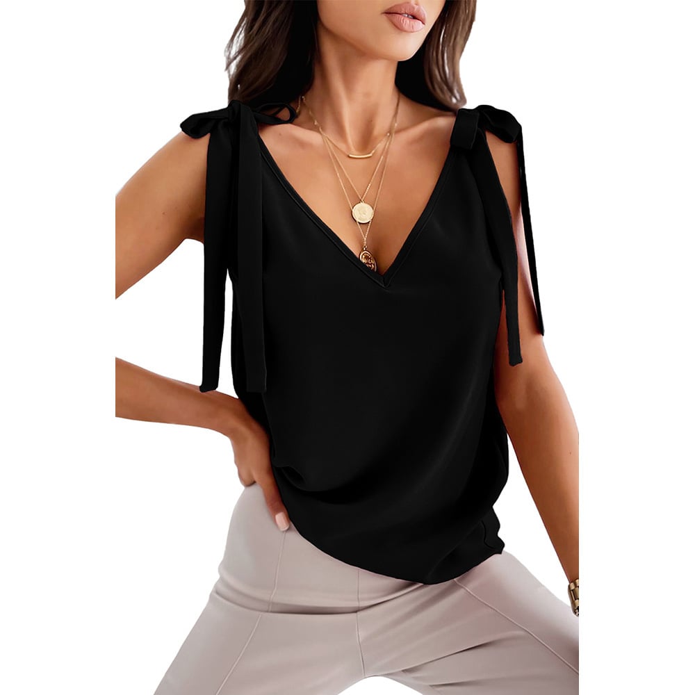 Bowknot V-Neck Sleeveless Camisole for Women