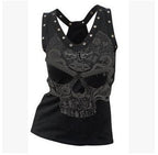 Skull Tank Top, Casual Sleeveless Shirt