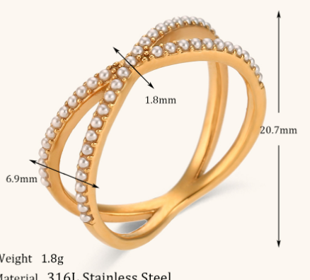 Nia Gold Cross Ring