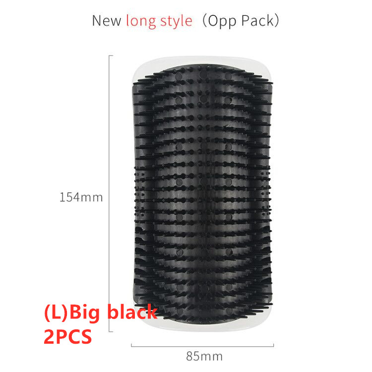 Cat Self-Grooming Brush, Wall & Corner Mounted Massage Comb, Soft Bristle Shedding & Deshedding Tool for Cats