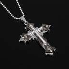 Titanium Steel Rhinestone Cross Necklace | Christian Jewelry