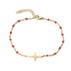 Dainty Cross Beaded Bracelet