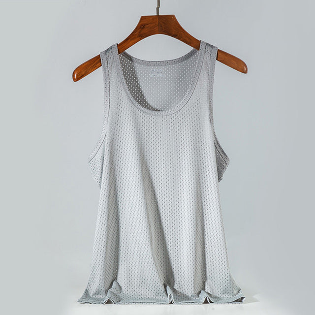 Men's Breathable Ice Mesh Fitness Undershirt Camisole