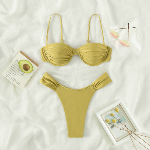 Ruched Push-Up Bikini Set