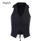 Women's Sleeveless Button Crop Top - Summer Vacation Style