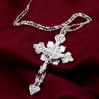 Silver Jesus Crucifix Cross Pendant Necklace | Christian Jewelry