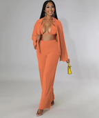 Bikini Top, Pants and Cardigan Set