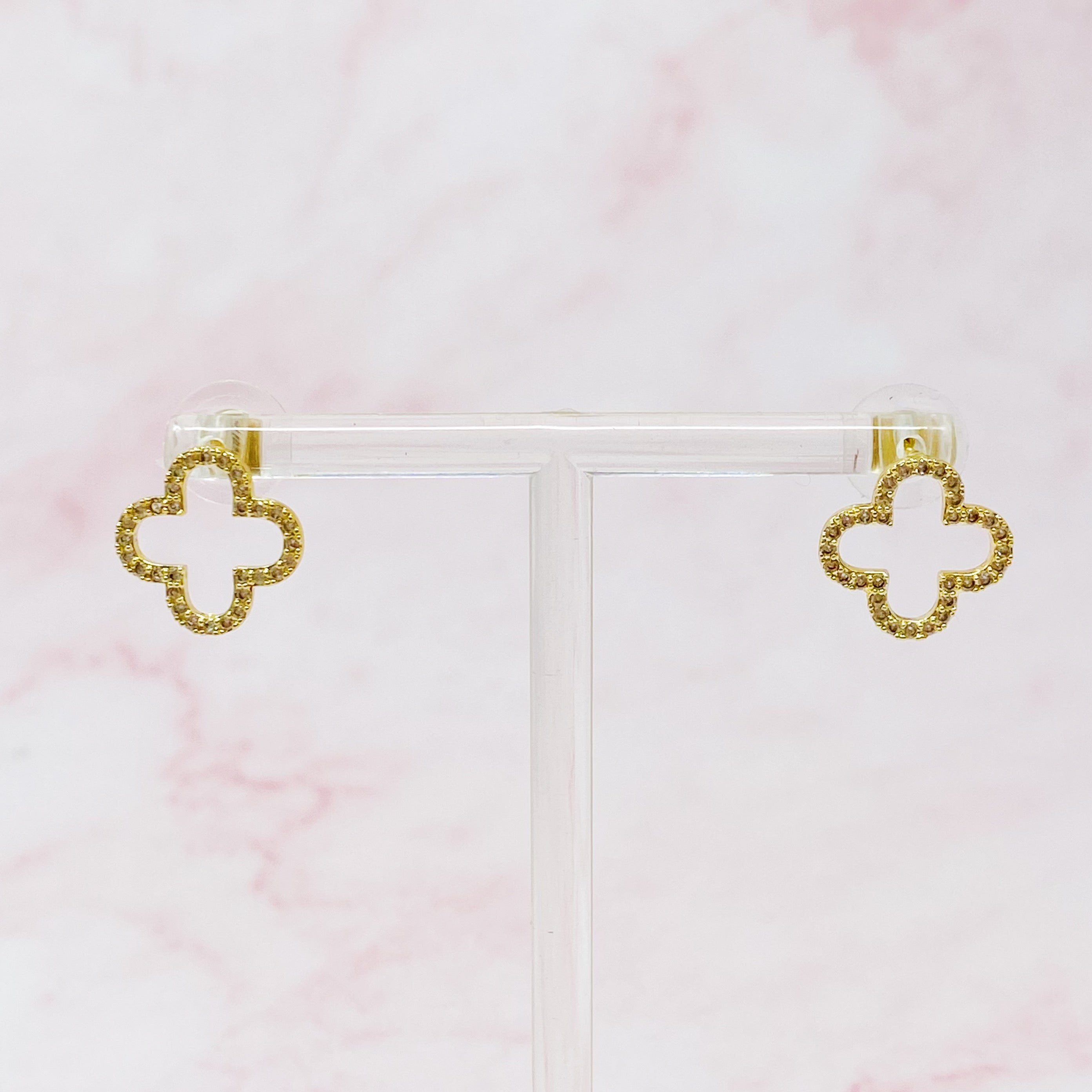 Rounded Cross Stud Earrings