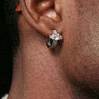 Men's Cross Zircon Hip Hop Huggie Earrings