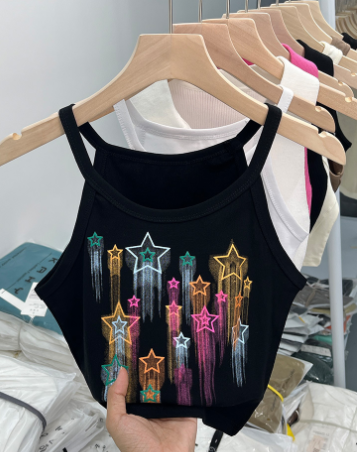 Hip-Hop Graffiti Flashing Colorful Print Tank Top