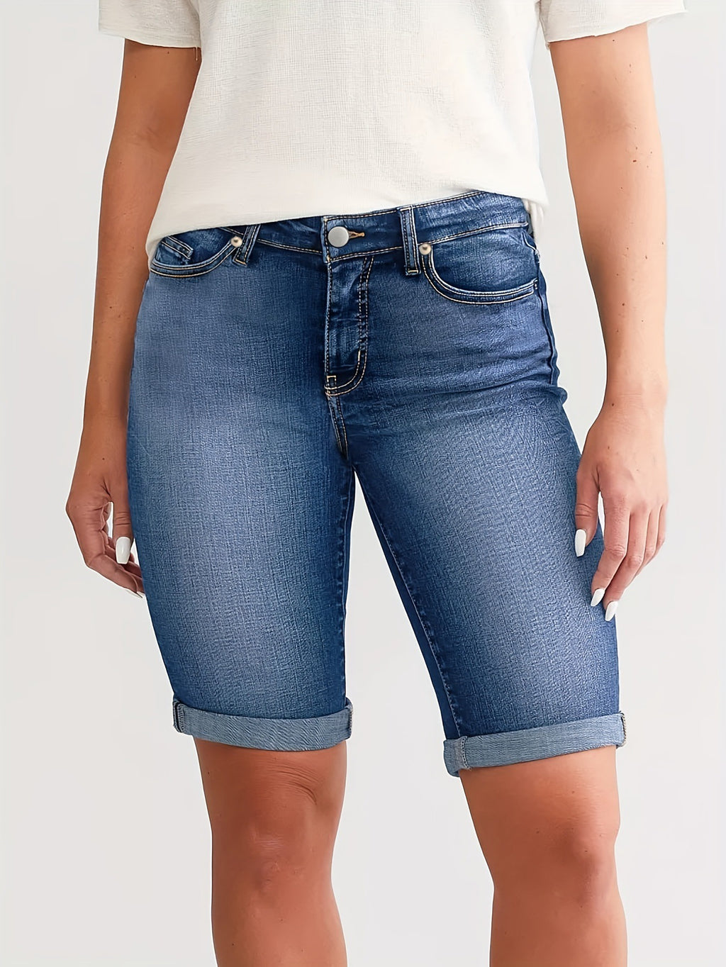 Women's Denim Button Shorts