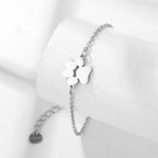 Stainless Steel Pet Paw Charm Bracelet for Women