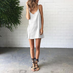 Silk Sheath Dress with Spaghetti Straps (4 Colors)