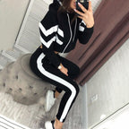 Striped Hoodie and Crop Top Two-Piece Set | Streetwear