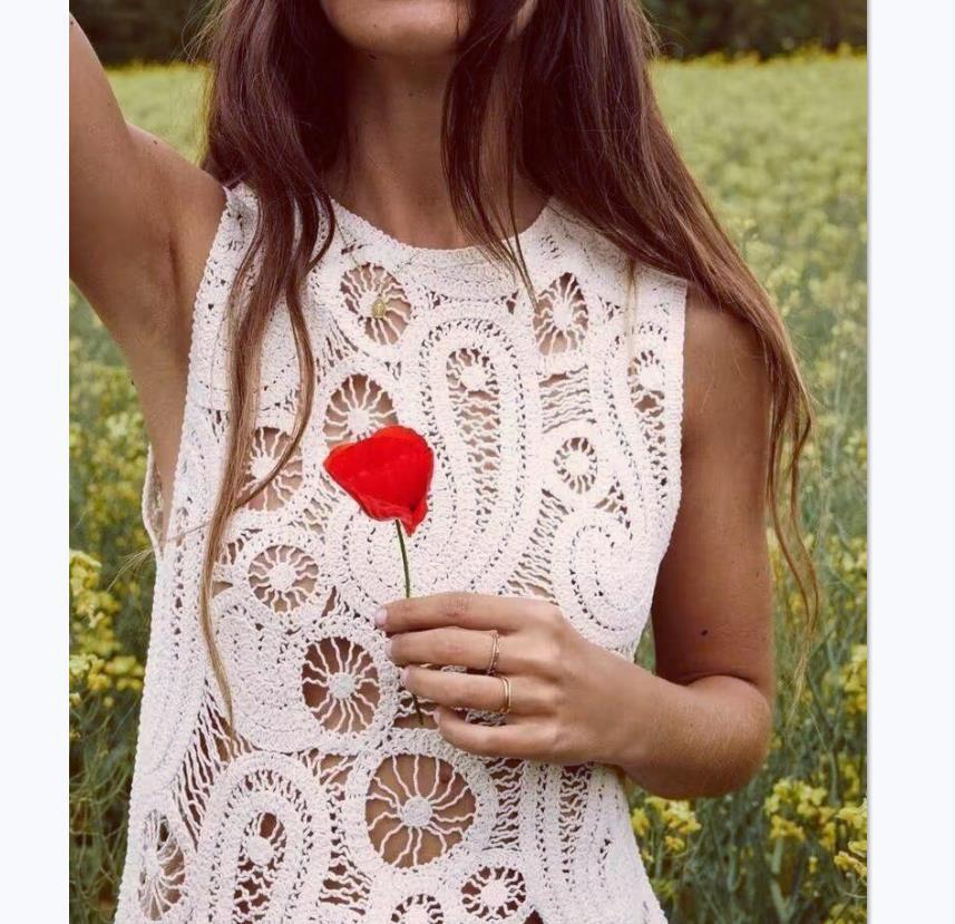 Crochet Lace Sleeveless Top