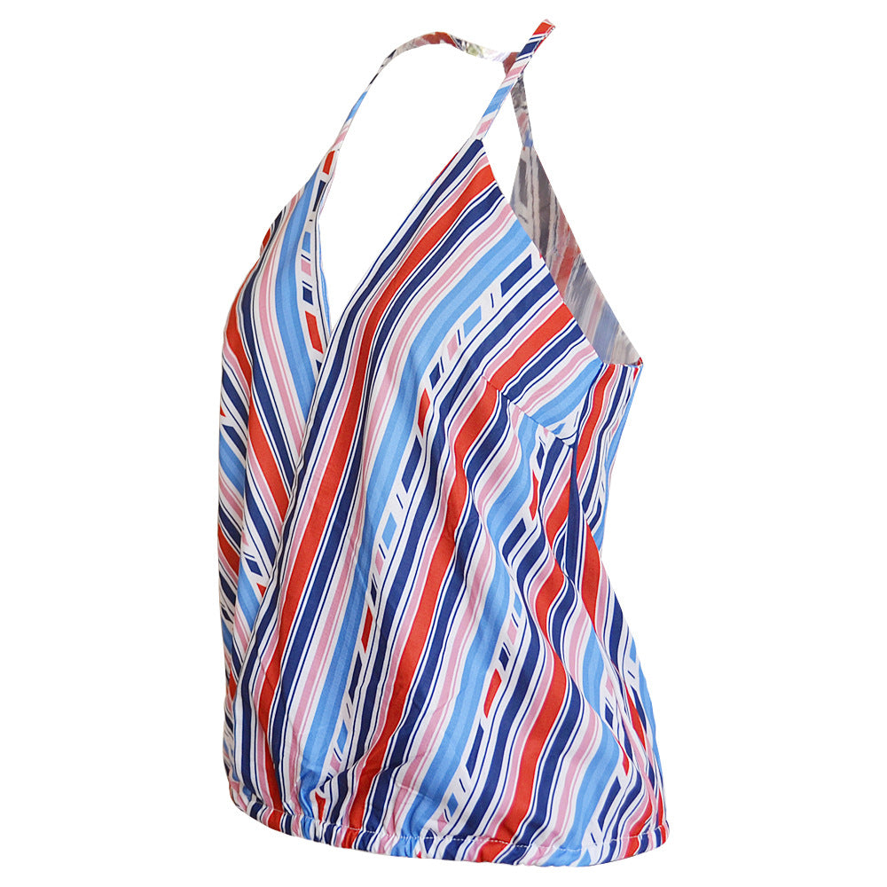 Spring/Summer Women's Striped V-Neck Tank Top