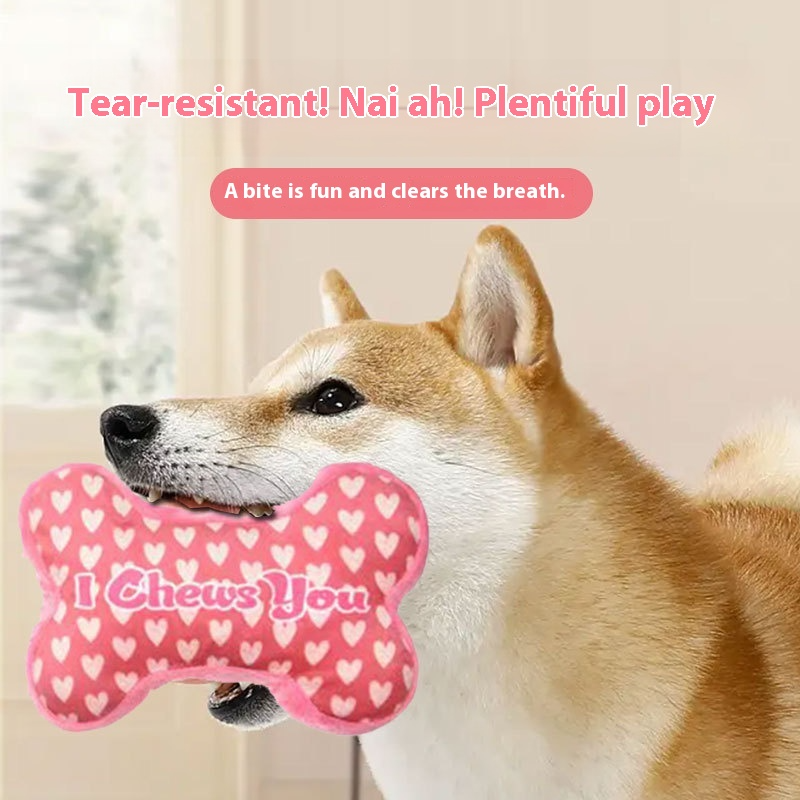 Valentine Dog Toy Set Squeaky Plush Heart Bone & Arrow Toys Cute Puppy Chew Toys for Small Medium Dogs