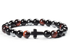 Colorful Tigereye Cross Agate Bracelet