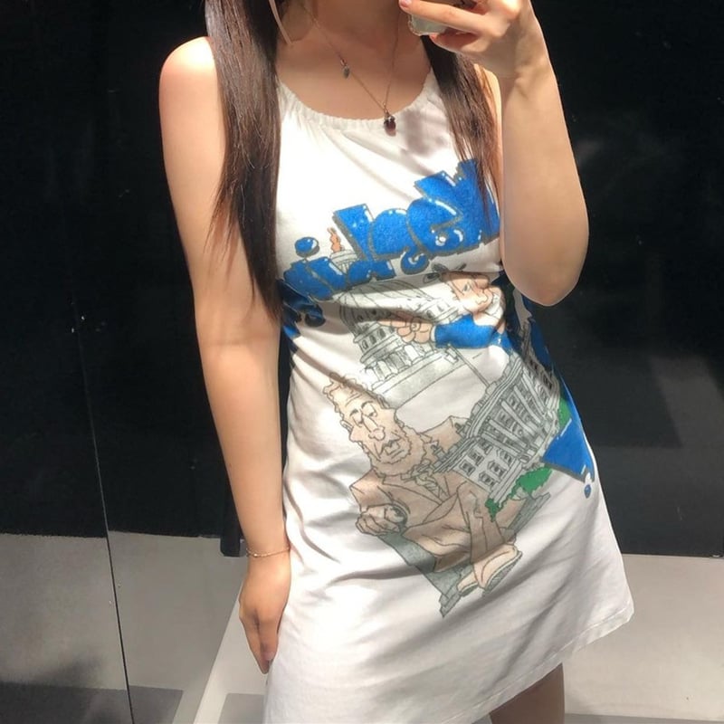 Cartoon Graffiti Print Bodycon Mini Dress