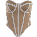 YL23315 Women's Colorblock Backless Bustier Top