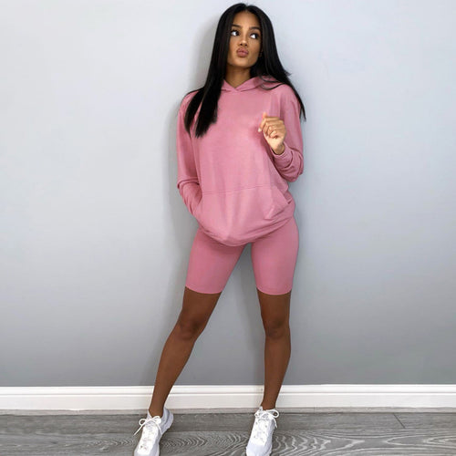2020 Women's Casual Summer Hoodie and Shorts Set