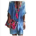 V-Neck Batwing Tunic Beach Cover-Up Dress