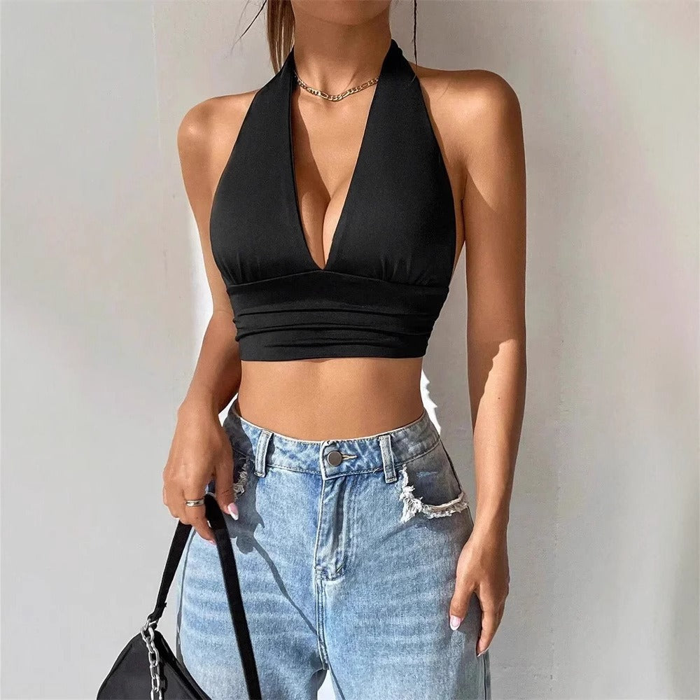 Backless Hollow-Out Summer Crop Top