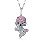 Zirconia Puppy Pendant Necklace