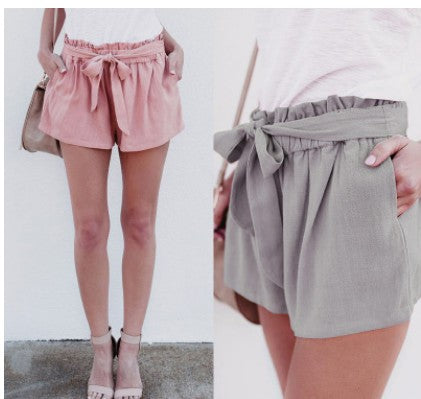 Women's High-Waisted Loose Fit Solid Color Shorts