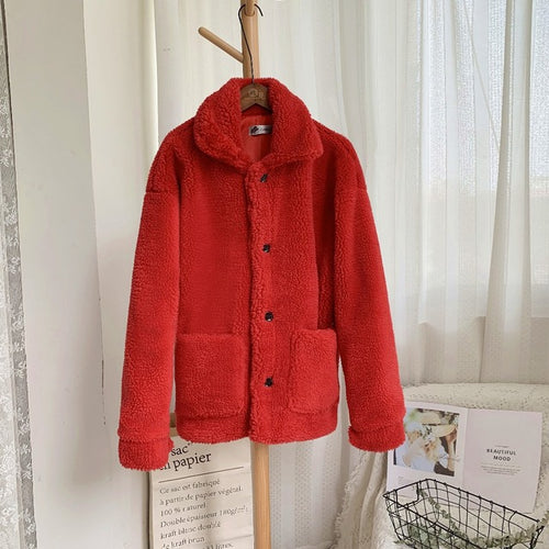 2024 Women's Cozy Fluffy Teddy Fur Jacket Coat