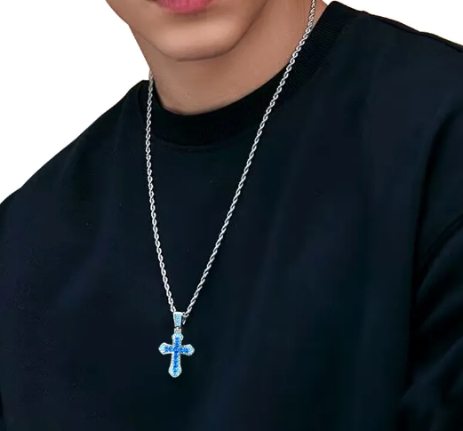 Gothic Zircon Cross Necklace