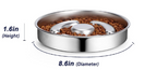 Stainless Steel Slow Feeder Dog Bowl, 8.6in Anti-Gulp Maze Feeding Dish for Dogs & Cats, Rust-Proof Bloat-Stop Puzzle Bowl