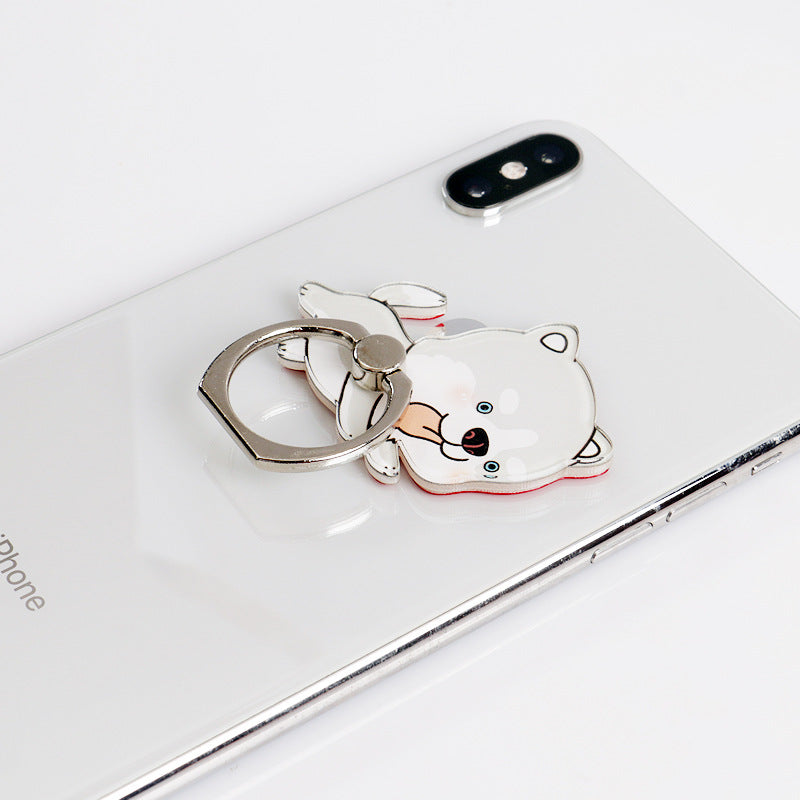 Creative Cartoon Husky Dog Bone Phone Case with Ring Stand | Protective Cover