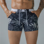 Men's Floral Print Drawstring Swim Trunks
