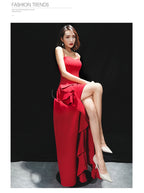 Red Long Sexy Evening Dress with Spaghetti Straps