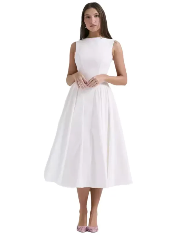 Summer Backless Spaghetti Strap Retro Dress