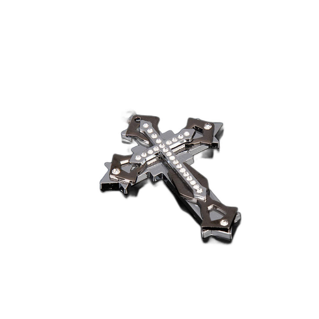Titanium Steel Rhinestone Cross Necklace | Christian Jewelry