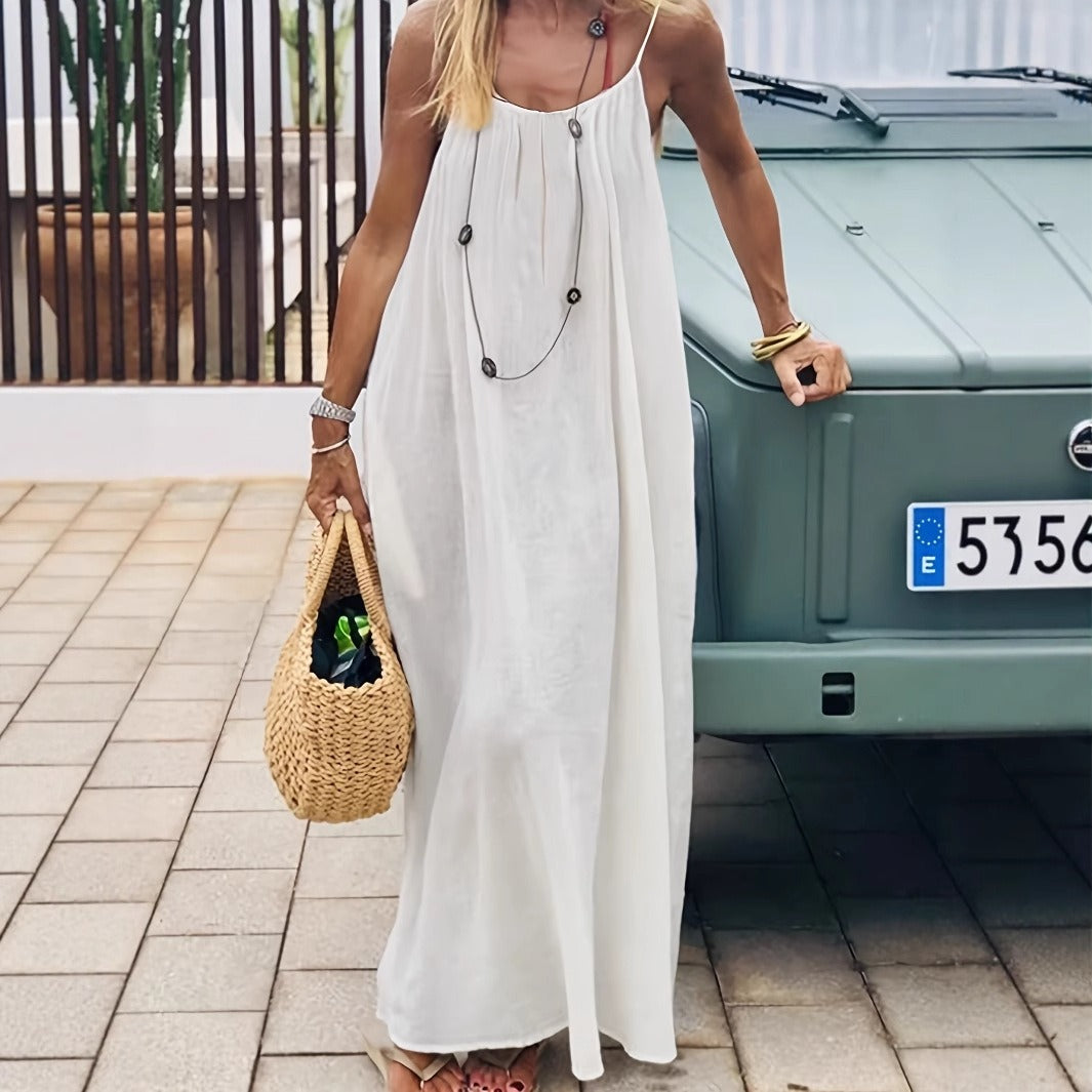 Loose Spaghetti Strap Bohemian Maxi Dress