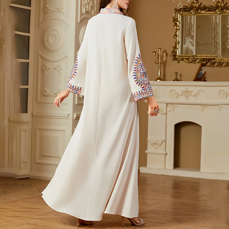 Geometric Print Sequin Maxi Dress