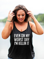 Plus Size Printed Women's Sleeveless Tank Top