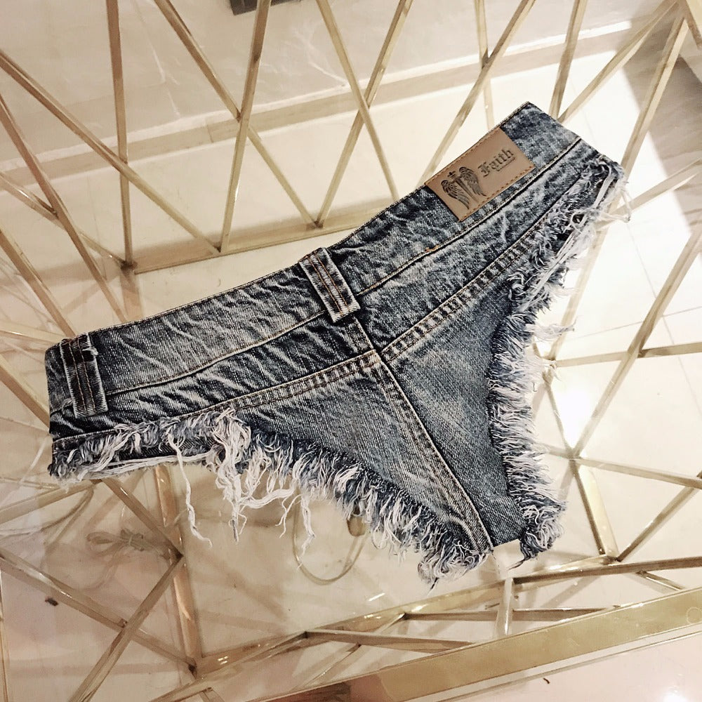 Low-Waist Denim Hot Pants for Women